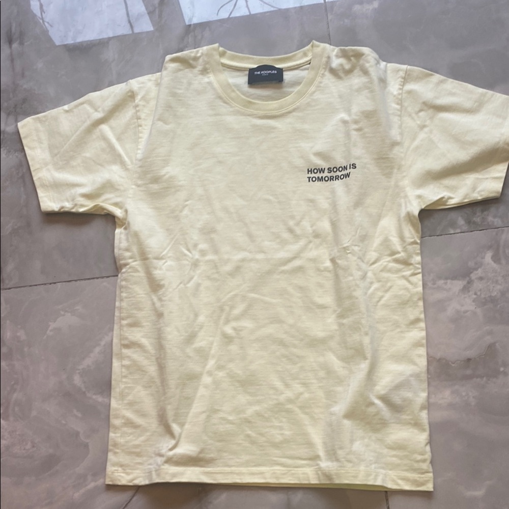 The Kooples Yellow Short Sleeve Tee Casual Cotton Blend